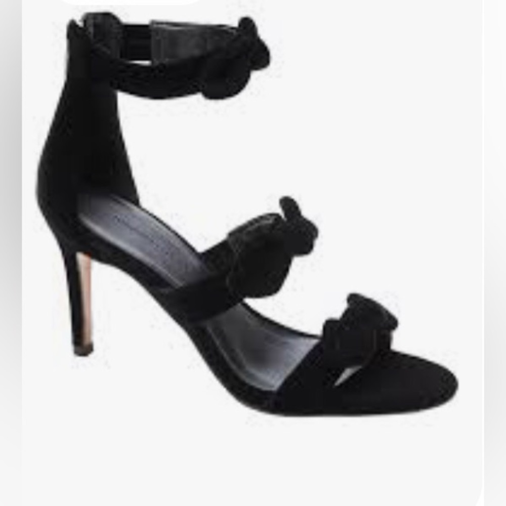 Banana Republic Black Velvet Bare High Heel Sandals  Size 7 1/2